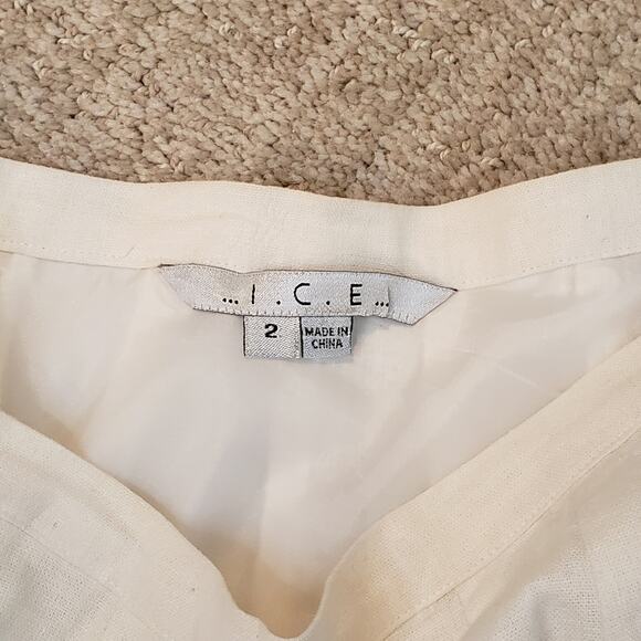 🌻3 for $18 I.C.E. Linen Blend Beaded Sequined Skirt - Picture 4 of 4